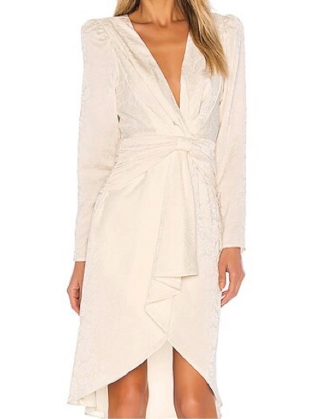 LPA Ivory Wrap Midi Dress